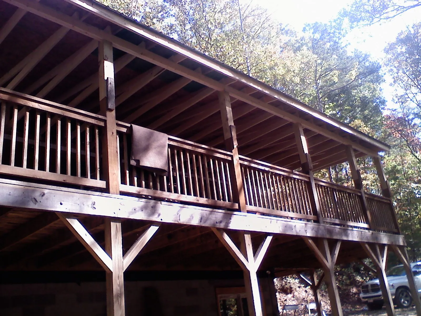 Timber framing under a new elevated porch and deck — Roof Leak Repair in Tuskegee Institute by Roofing Brothers